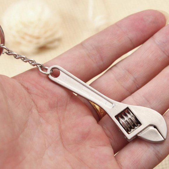 Wrench Keychain Working Silver Wrench -‎ Gift for Dad Father's Day - Handyman - Picture 12 of 12